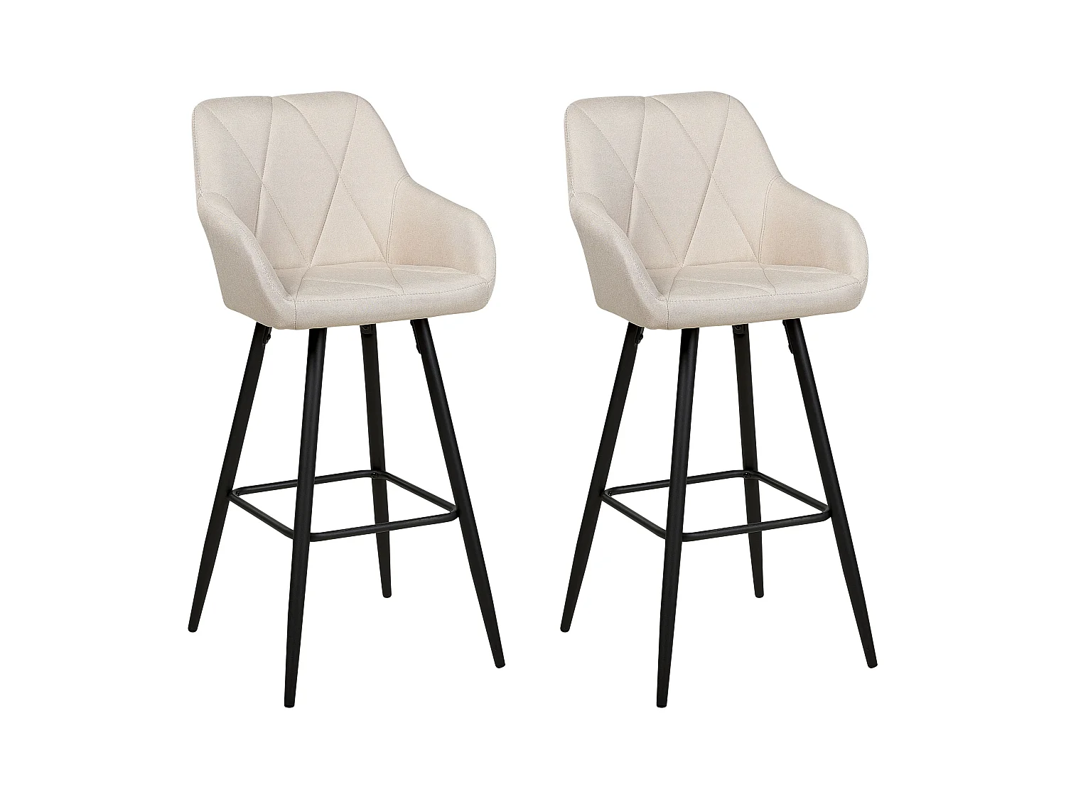 Set mit 2 Barstühlen DARIEN Hellbeige