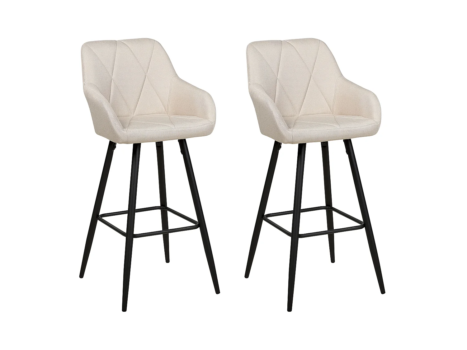 Lot de 2 chaises de bar DARIEN Beige clair