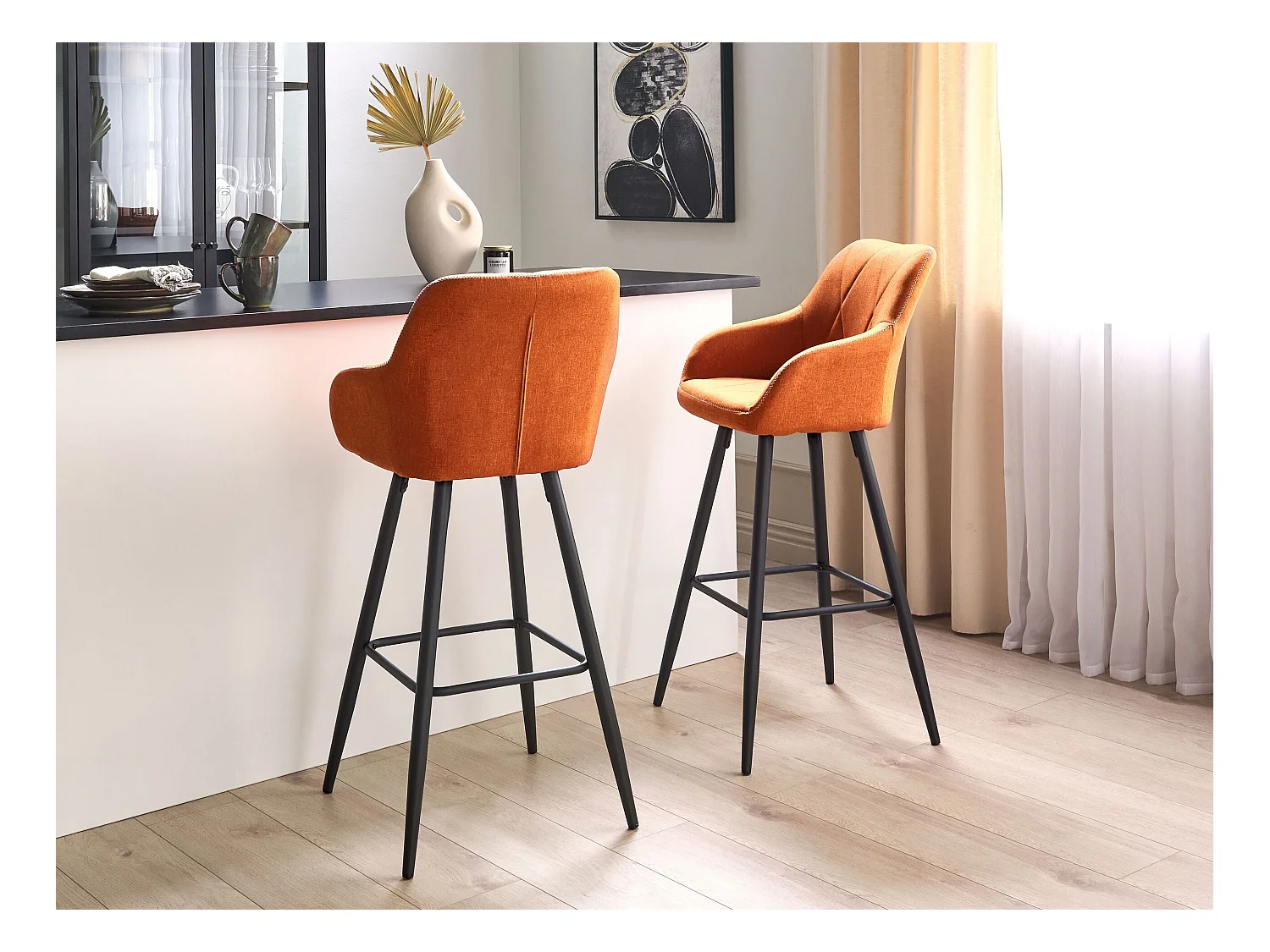 Lot de 2 chaises de bar DARIEN Orange
