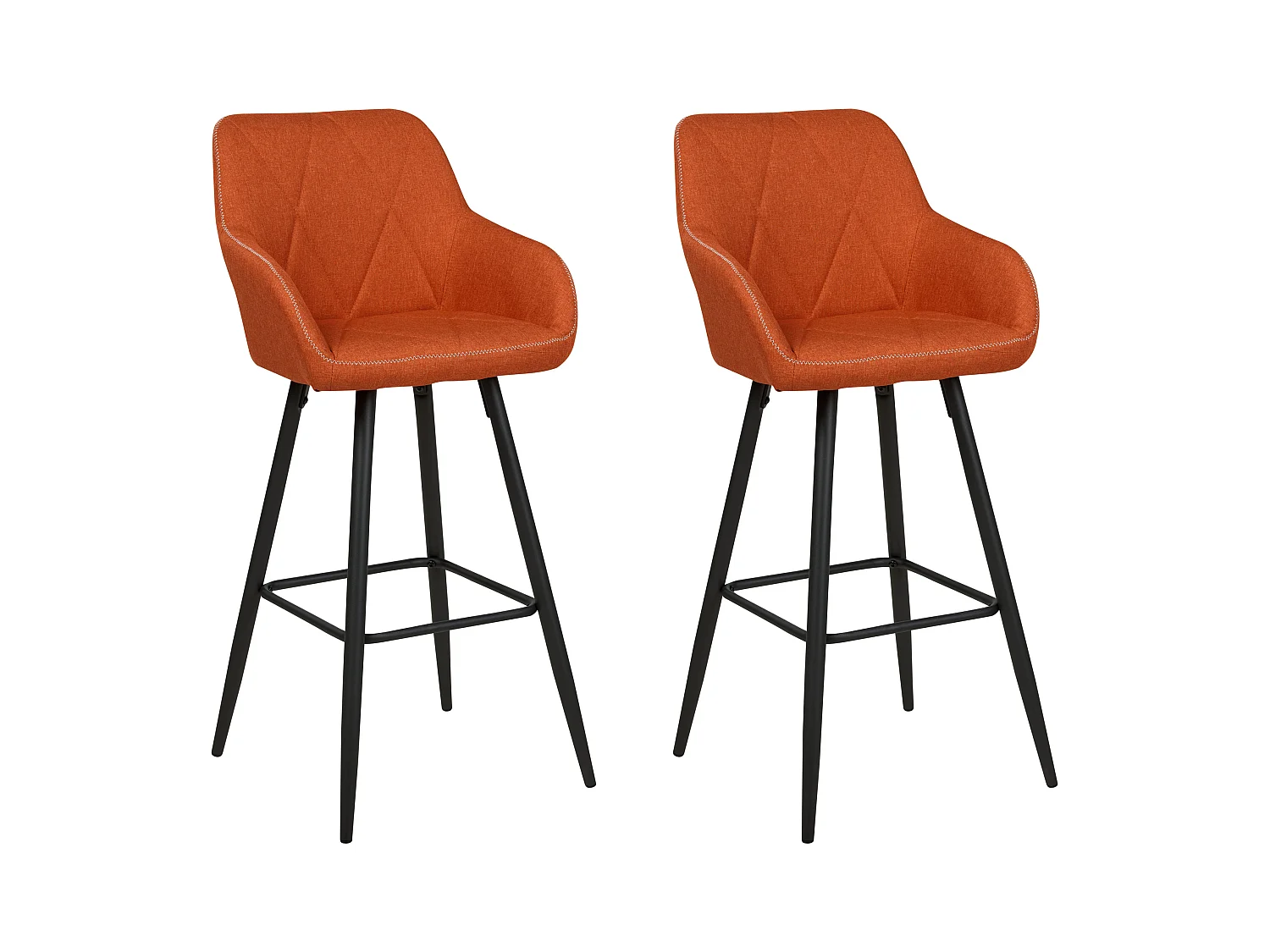 Lot de 2 chaises de bar DARIEN Orange