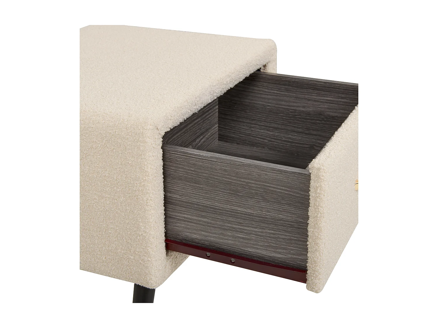 Nachtkastje met 1 lade FLAYAT Bouclé Beige