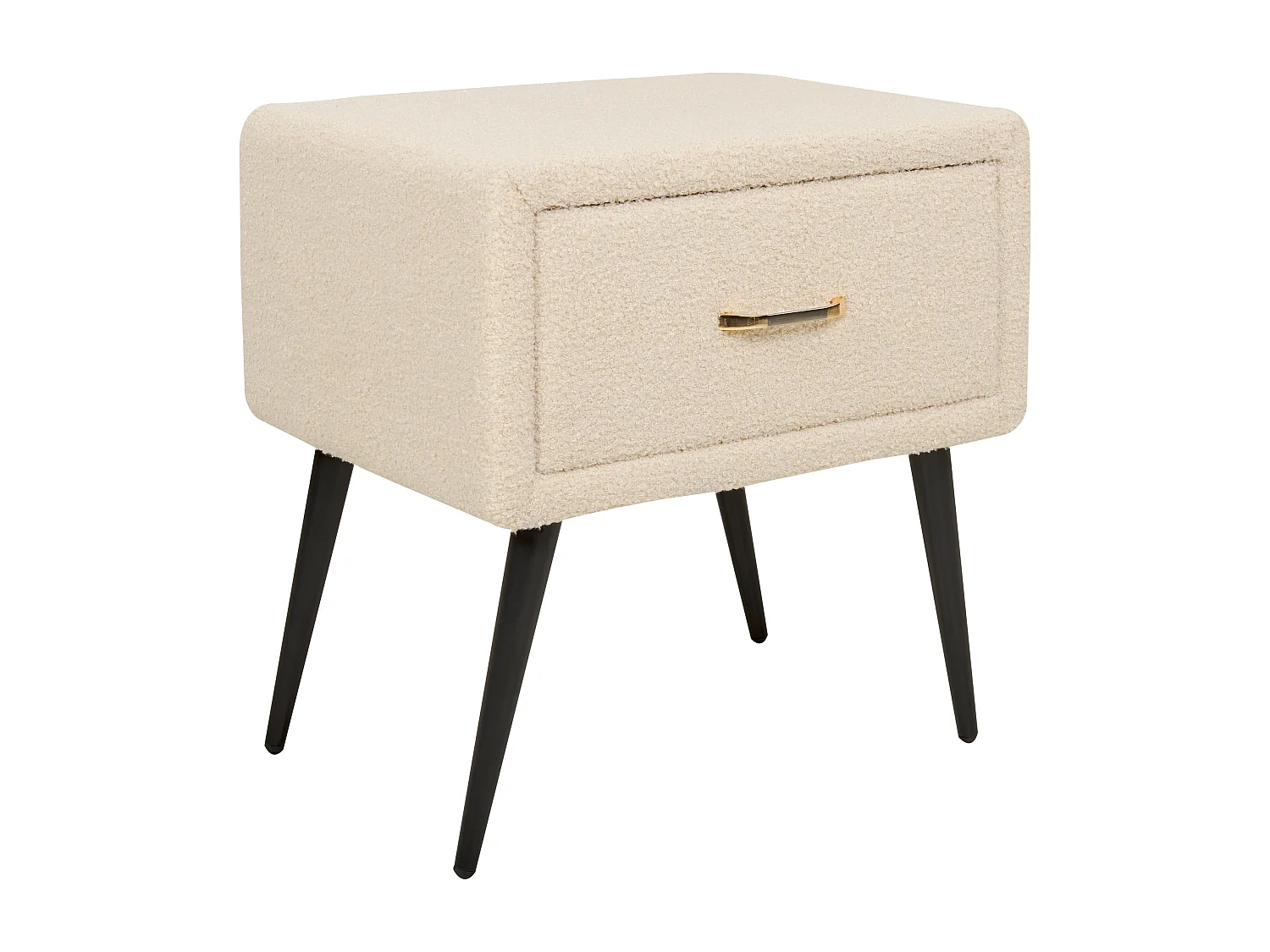 Table de nuit à 1 tiroir FLAYAT Bouclé Beige