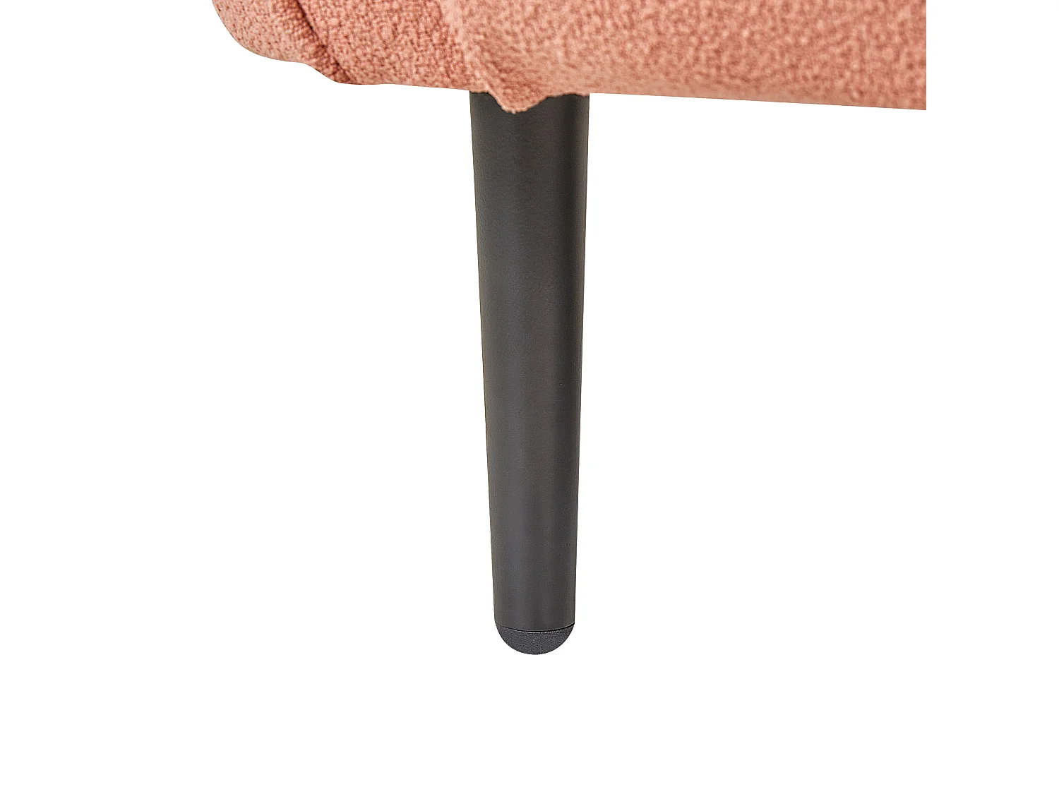 Chaise longue côté droite CHEVANNES Bouclé Rose pêche