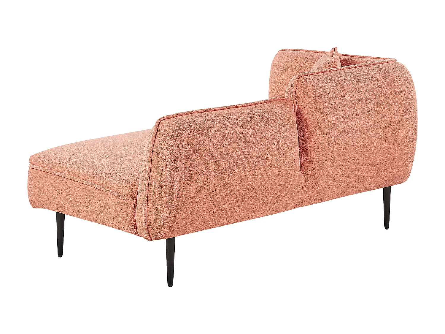 Chaise longue côté droite CHEVANNES Bouclé Rose pêche