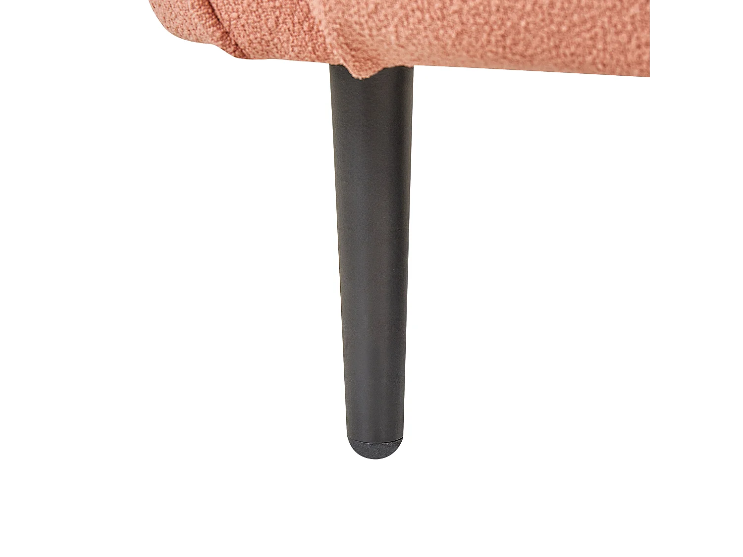 Chaise longue côté droite CHEVANNES Bouclé Rose pêche