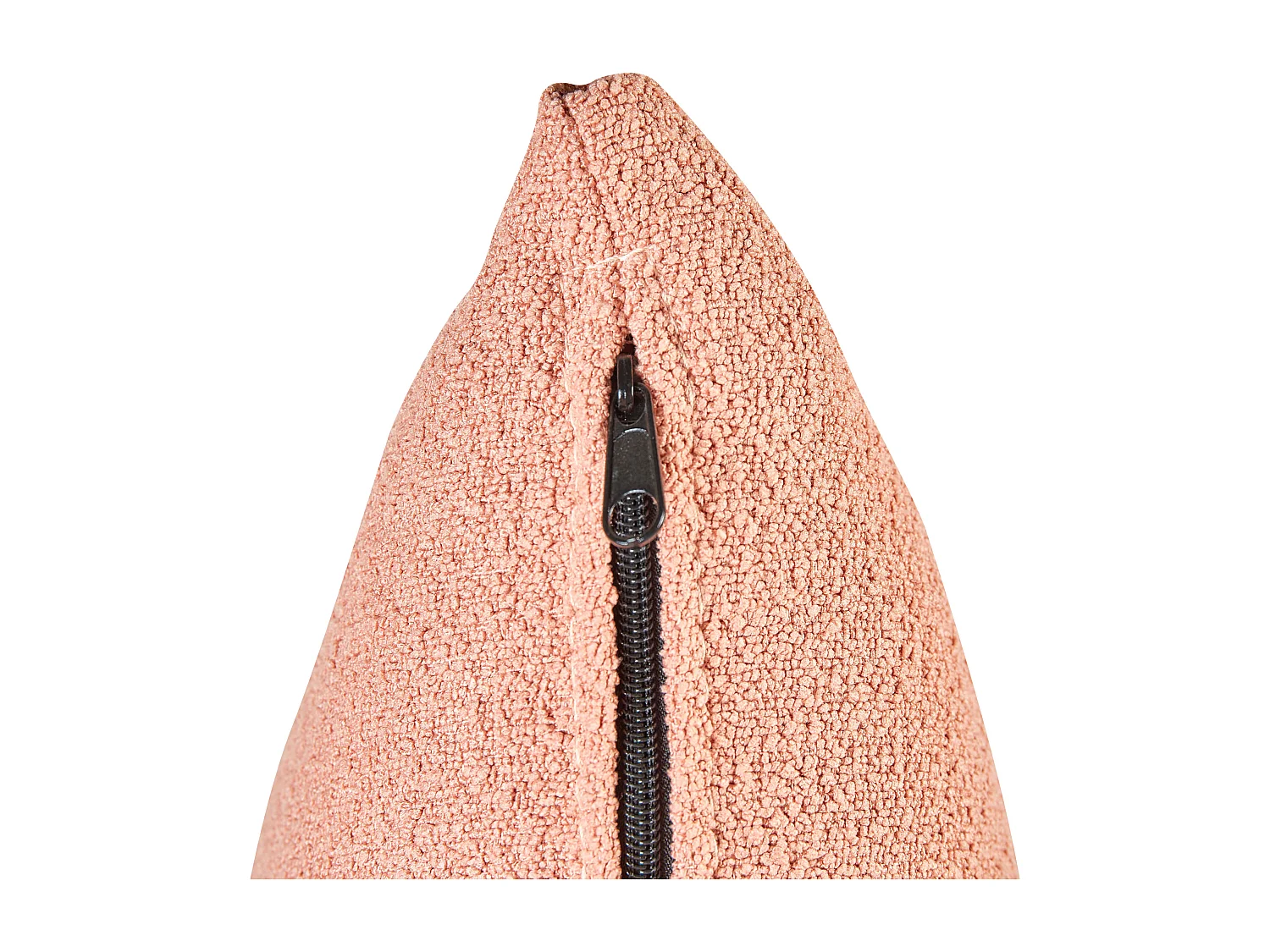 Chaise longue côté droite CHEVANNES Bouclé Rose pêche