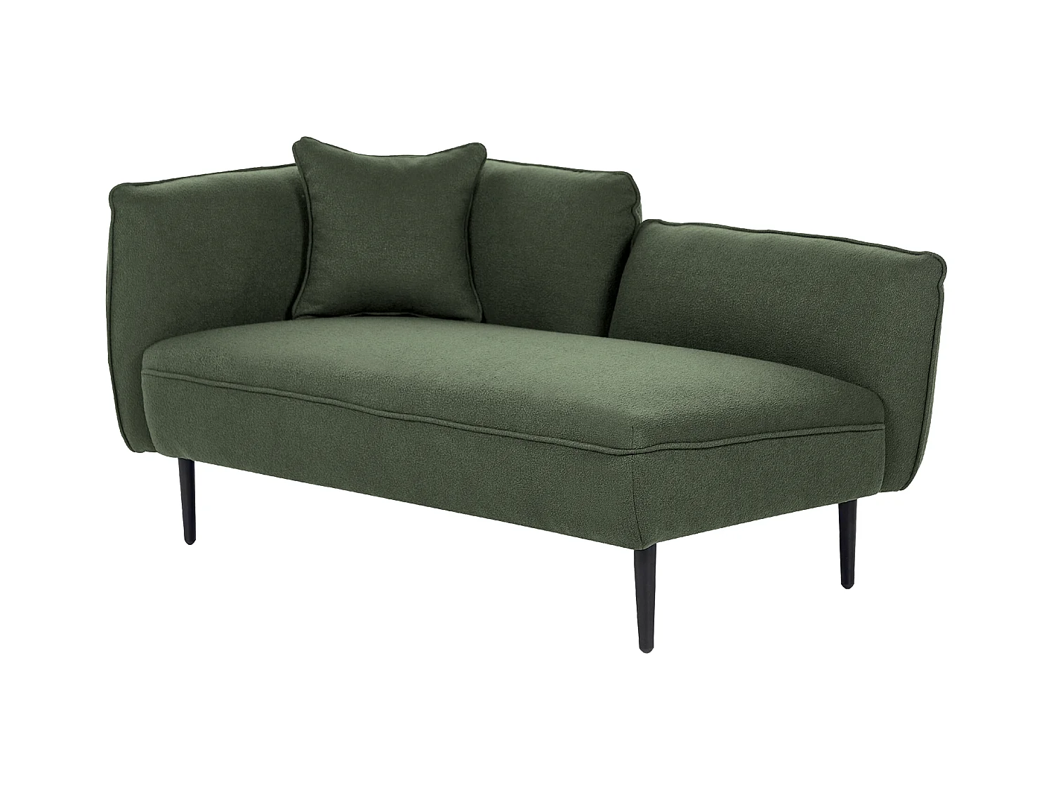 Linksseitige Chaiselounge CHEVANNES Bouclé Dunkelgrün