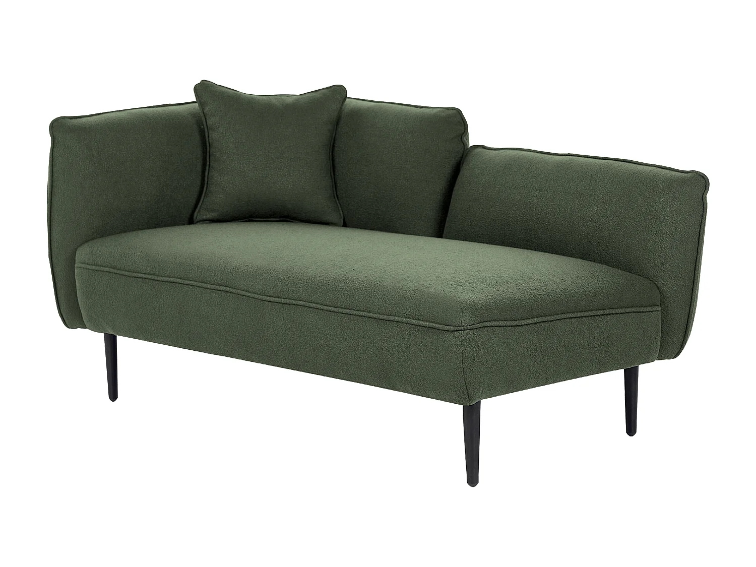 Chaise longue côté droite CHEVANNES Bouclé Vert foncé
