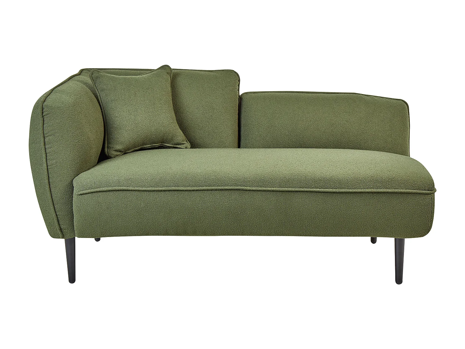 Chaise longue côté gauche CHEVANNES Bouclé Vert foncé