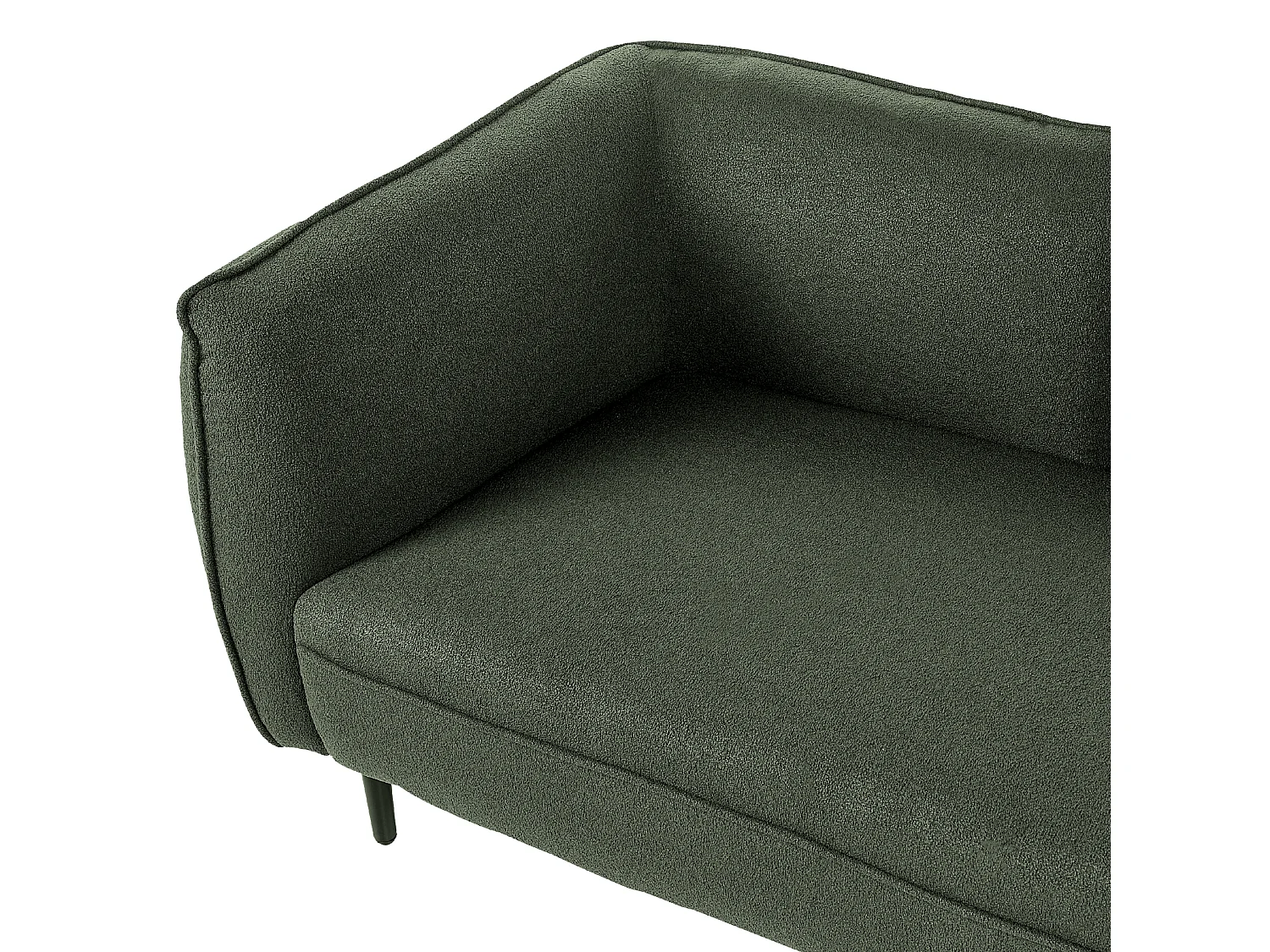 Chaise longue côté gauche CHEVANNES Bouclé Vert foncé