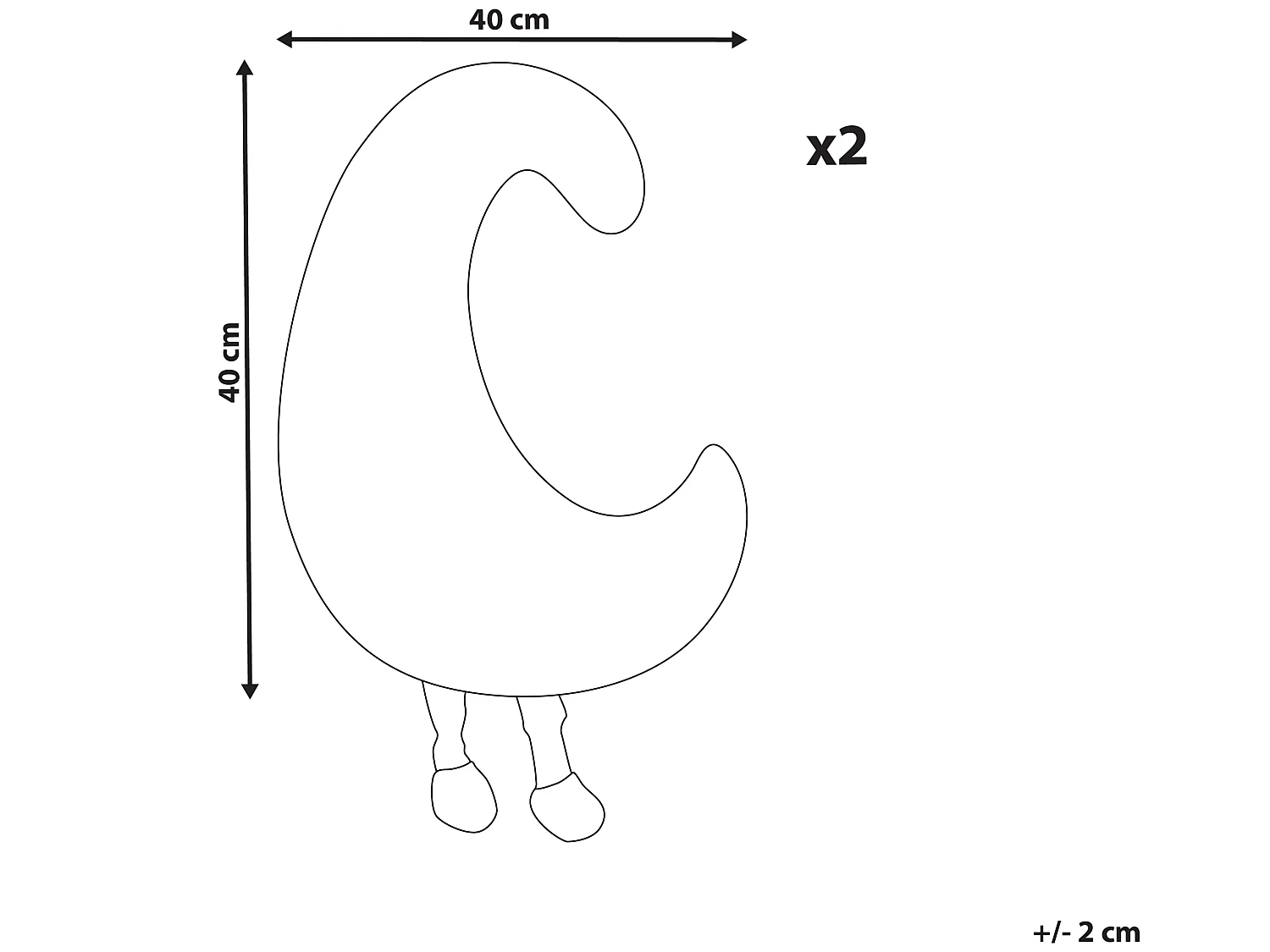 Lot de 2 coussins décoratifs MOONLIGHTER 21 x 40 cm Blanc cassé Pour enfants