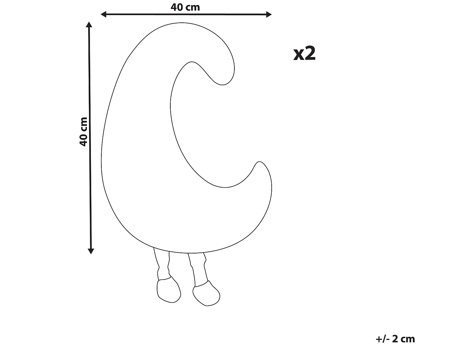 Lot de 2 coussins décoratifs MOONLIGHTER 21 x 40 cm Blanc cassé Pour enfants