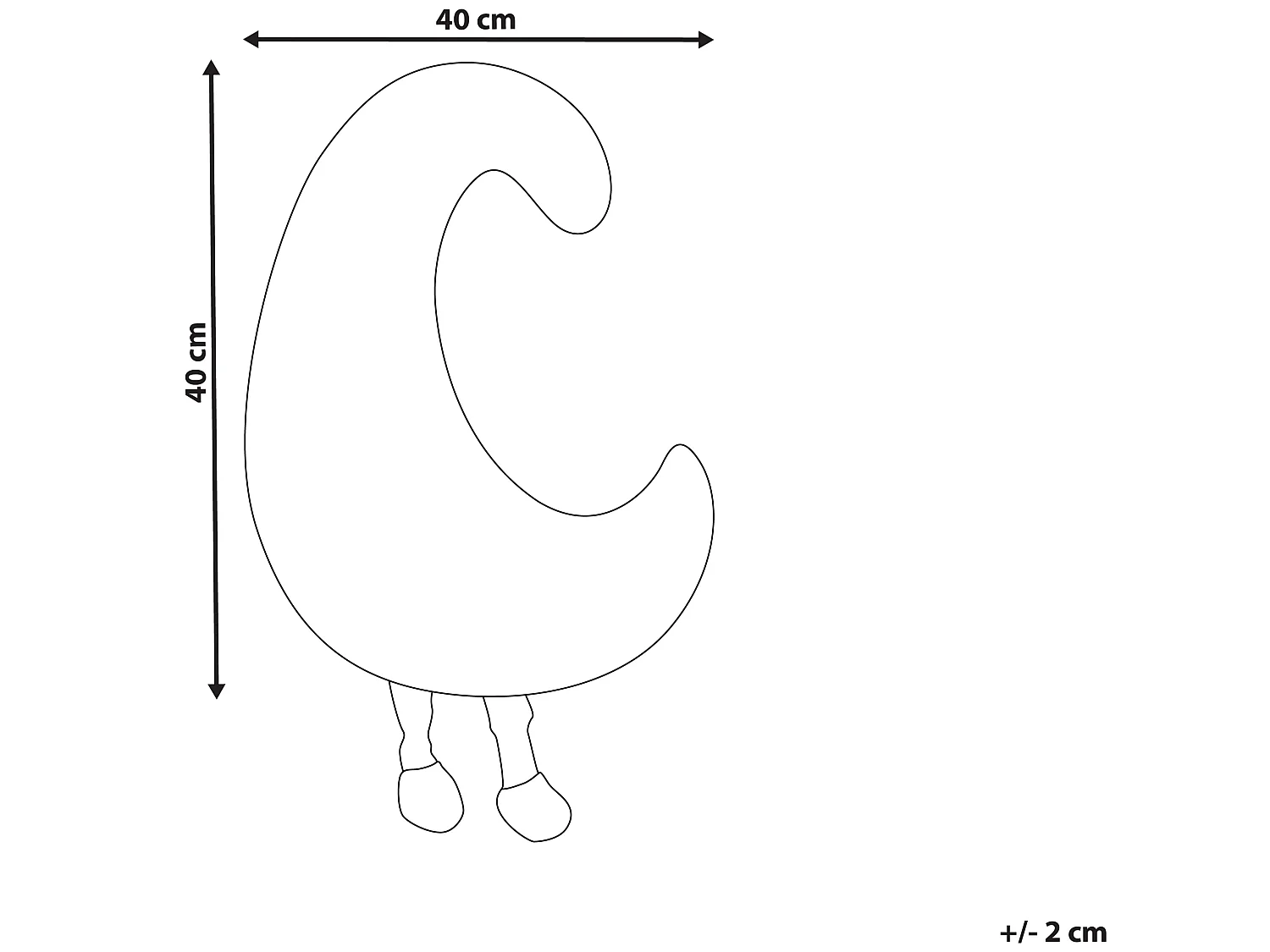 Cojín decorativo de luna 21 x 40 cm blanco MOONLIGHTER