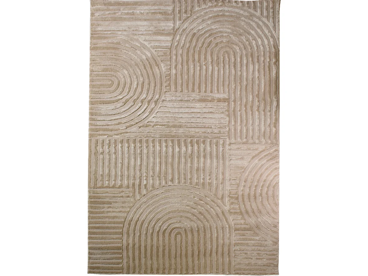 tapis chambre 80x150 tissé beige rectangle motif géométrique CERABI