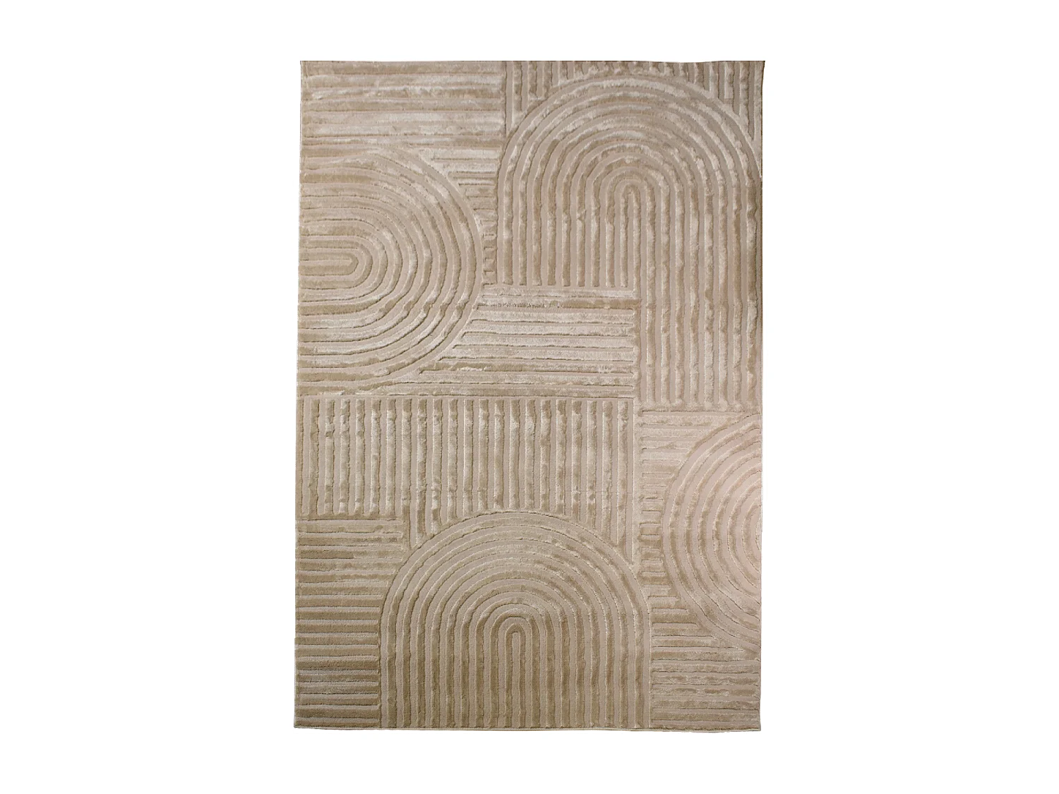 tapis salle à manger 160x230 tissé beige rectangle motif géométrique CERABI