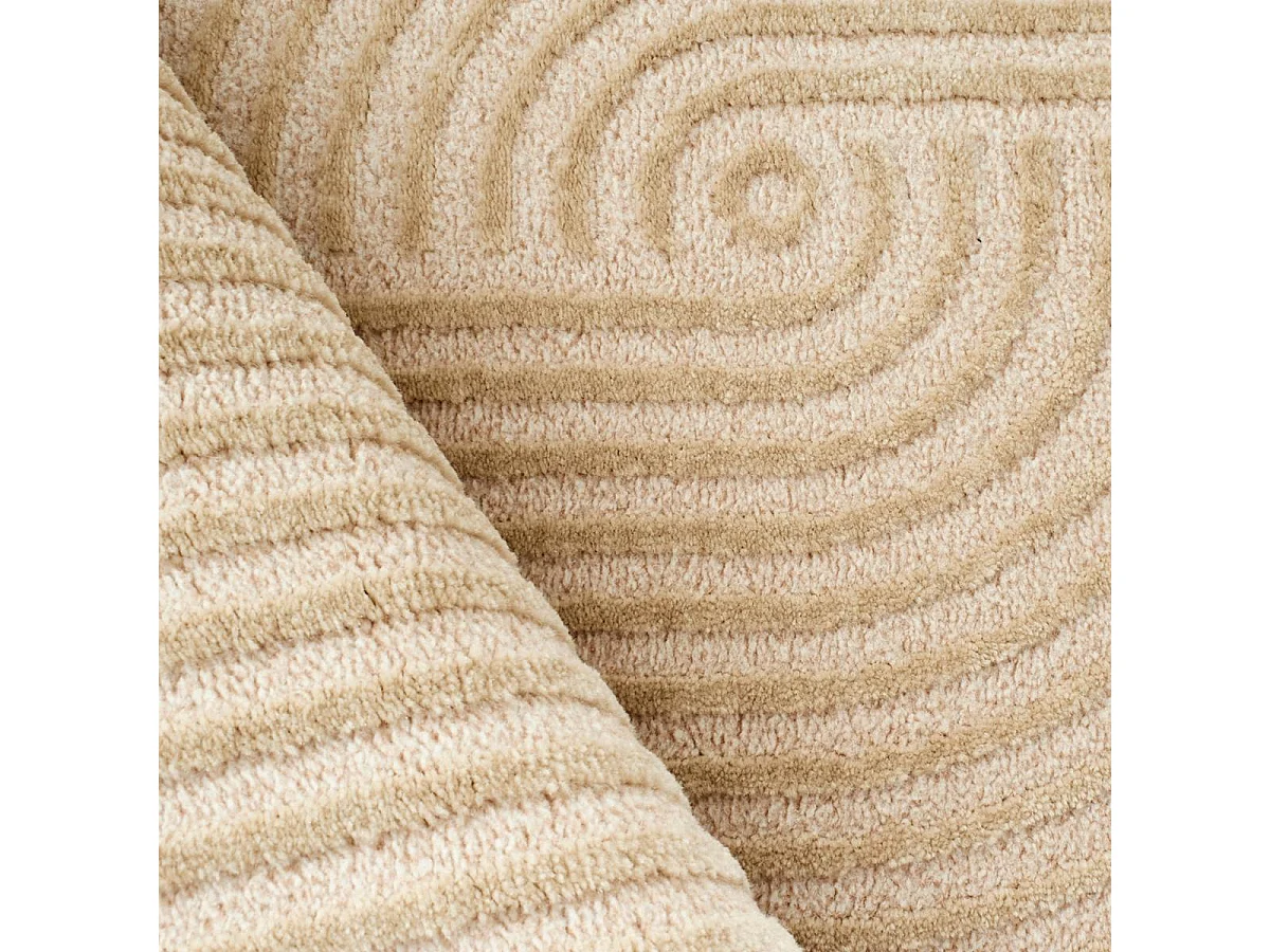 tapis salon 120x160 tissé beige rectangle motif géométrique CEROTI