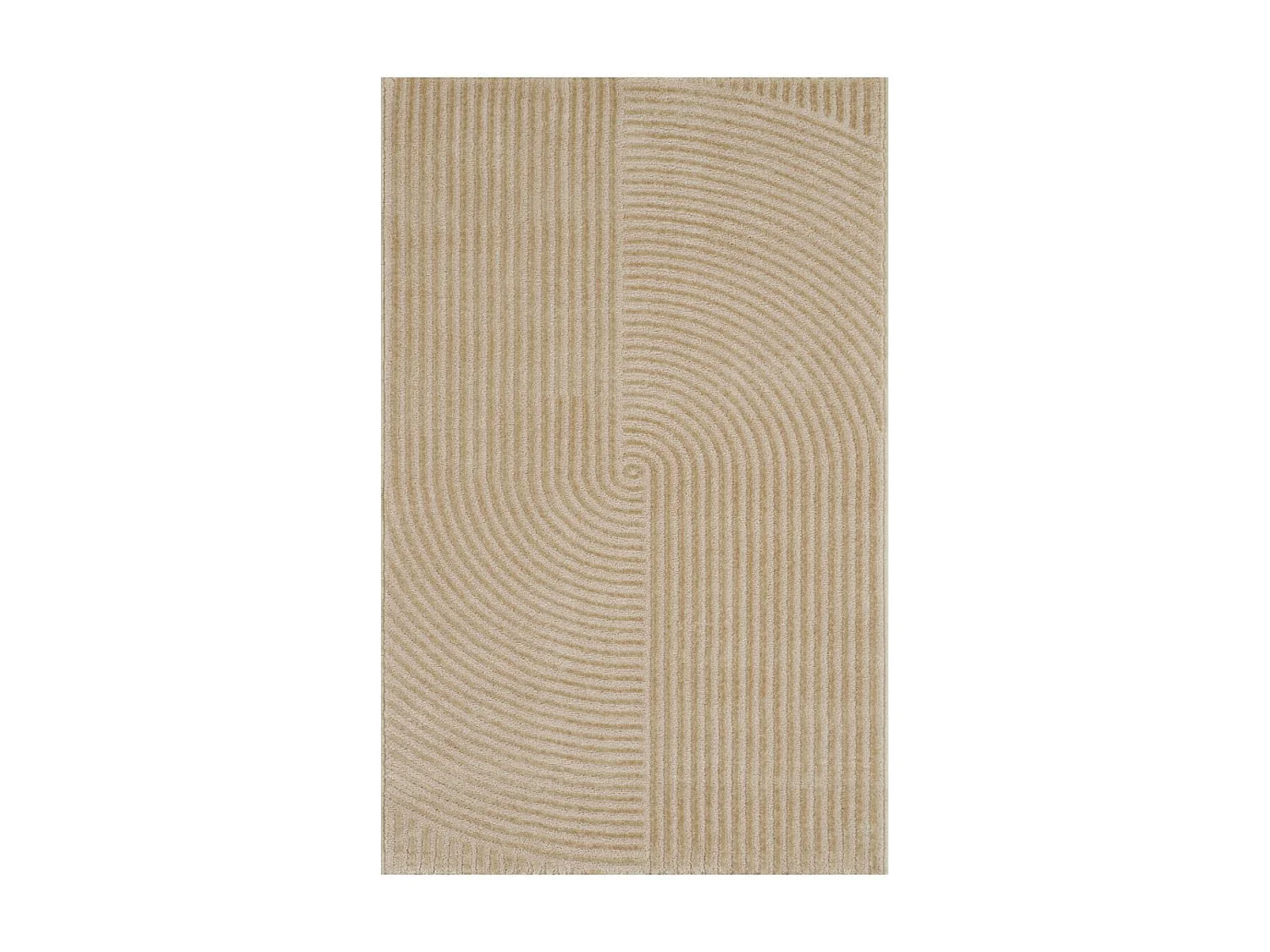 tapis salon 120x160 tissé beige rectangle motif géométrique CEROTI