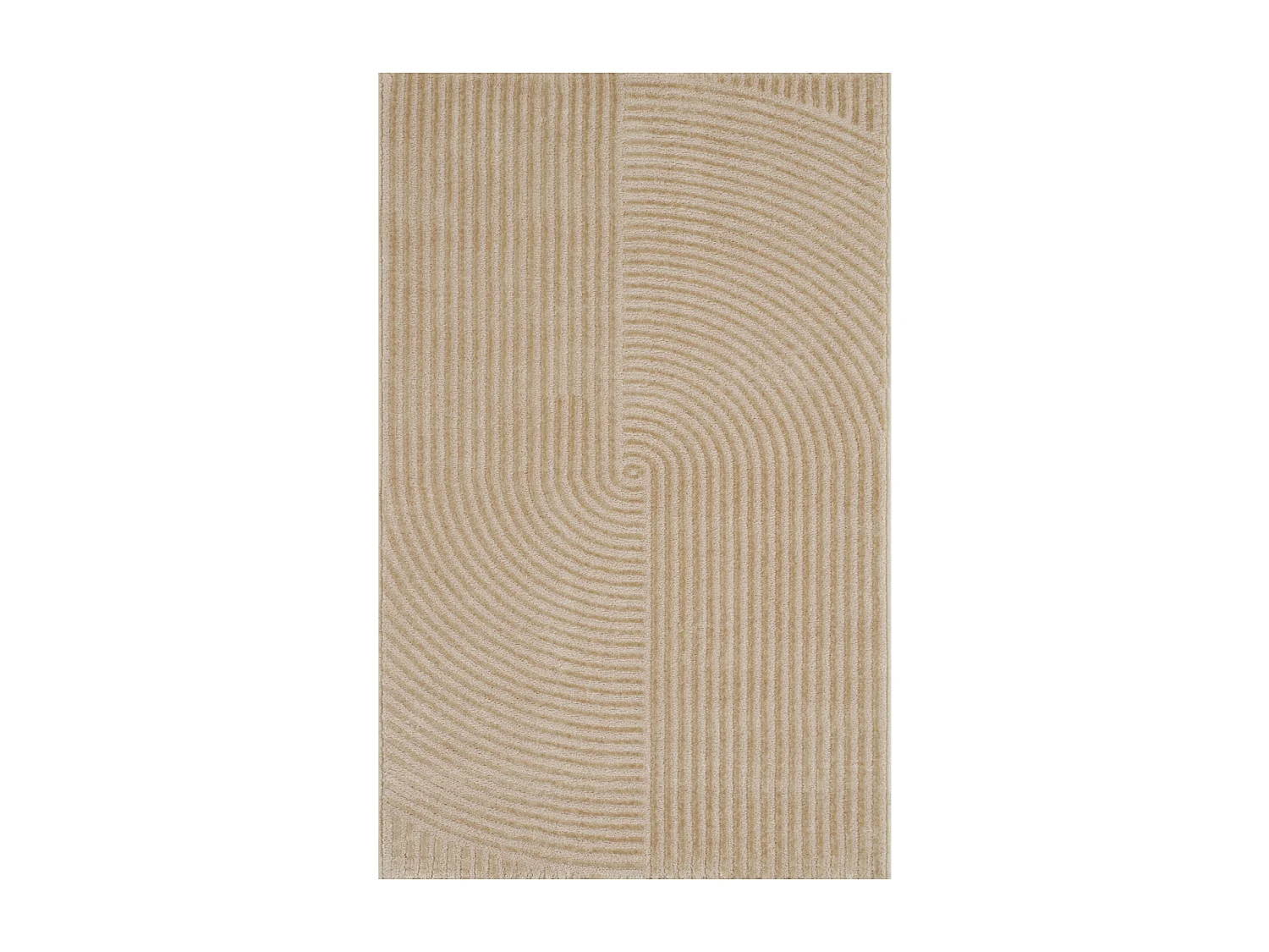tapis salon 120x160 tissé beige rectangle motif géométrique CEROTI