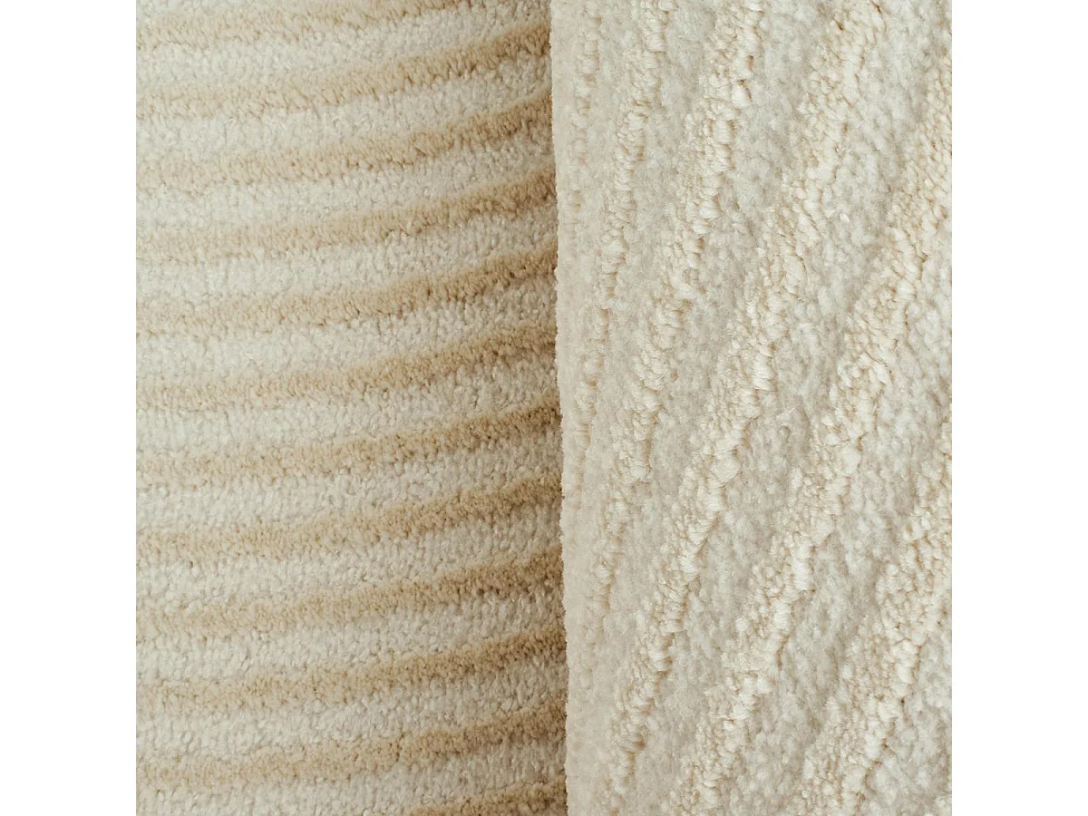 tapis salon 120x160 tissé crème rectangle motif géométrique CEROTI