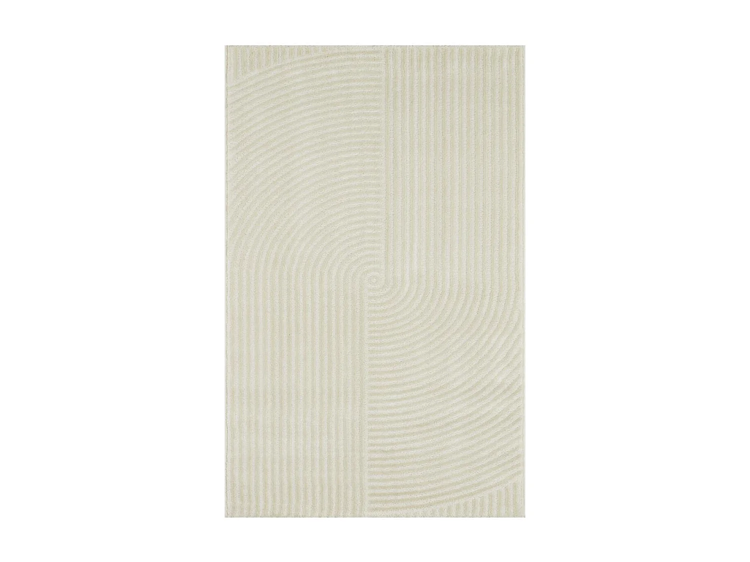 tapis salle à manger 160x230 tissé crème rectangle motif géométrique CEROTI