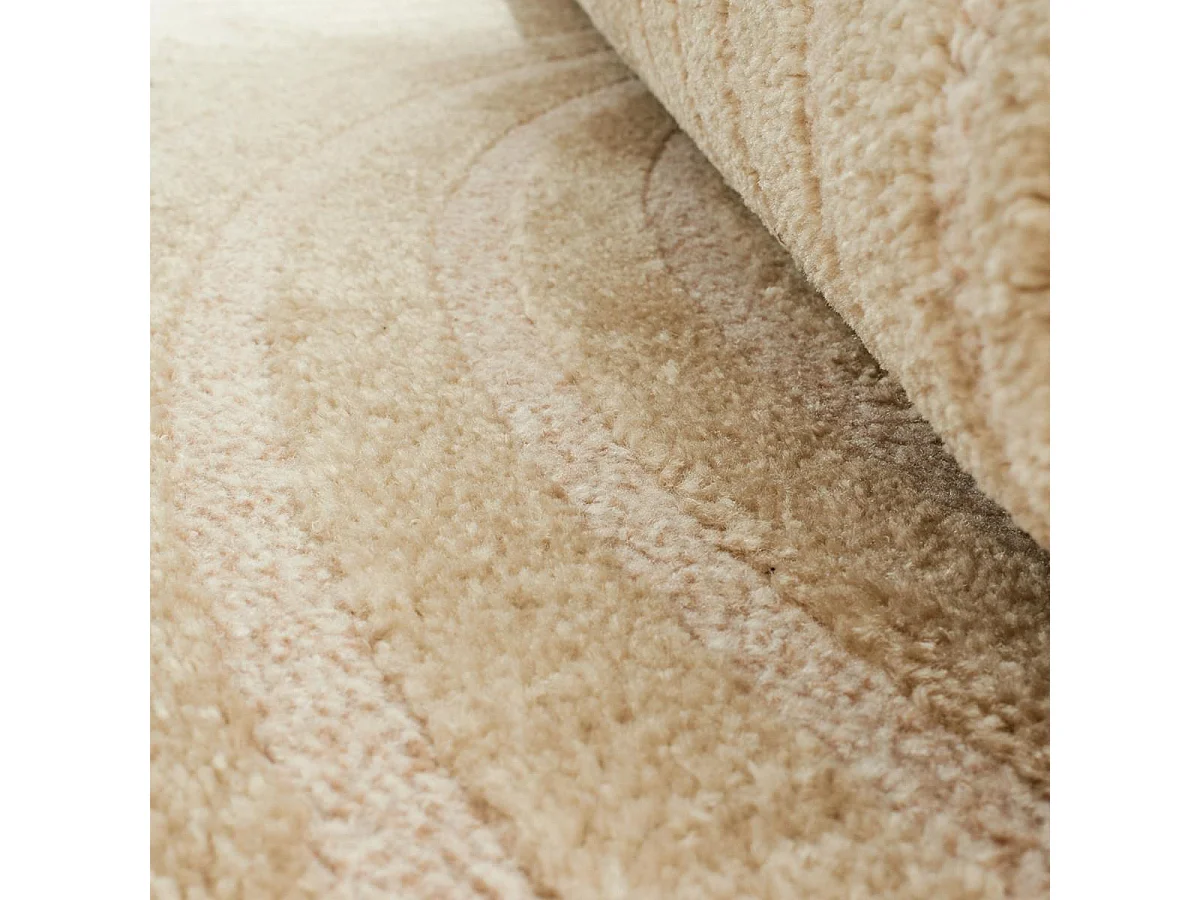 tapis grand salon 200x290 tissé beige rectangle motif géométrique CEROTEA