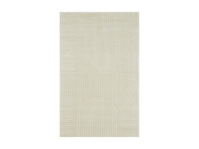 tapis chambre 80x150 tissé crème rectangle motif géométrique CERABI