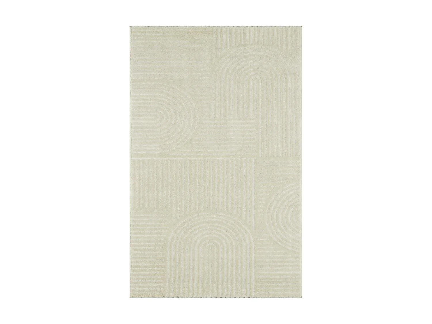 tapis salle à manger 160x230 tissé crème rectangle motif géométrique CERABI