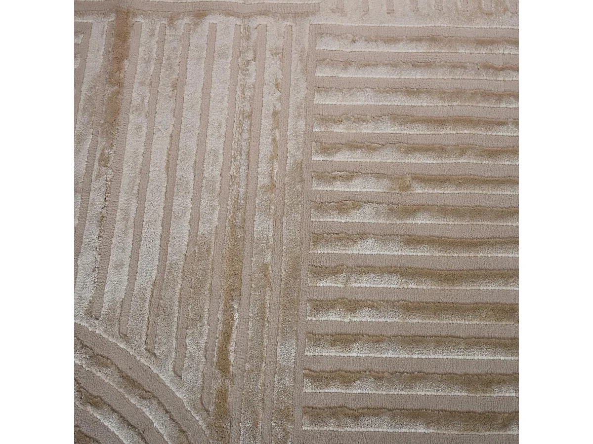 tapis salon 120x160 tissé beige rectangle motif géométrique CERABI