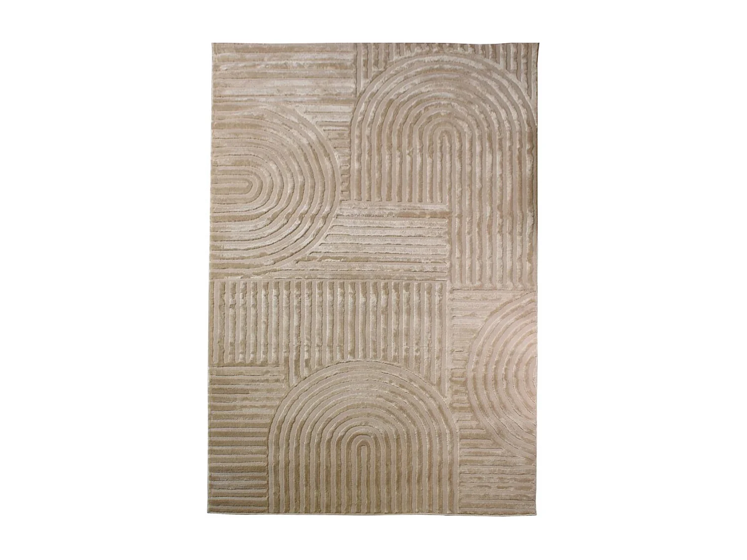 tapis salon 120x160 tissé beige rectangle motif géométrique CERABI