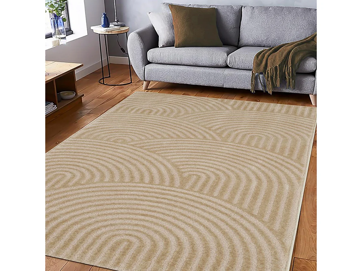 tappeto per camera 80x150 tessuto rettangolare beige disegno geometrico CEROTEA