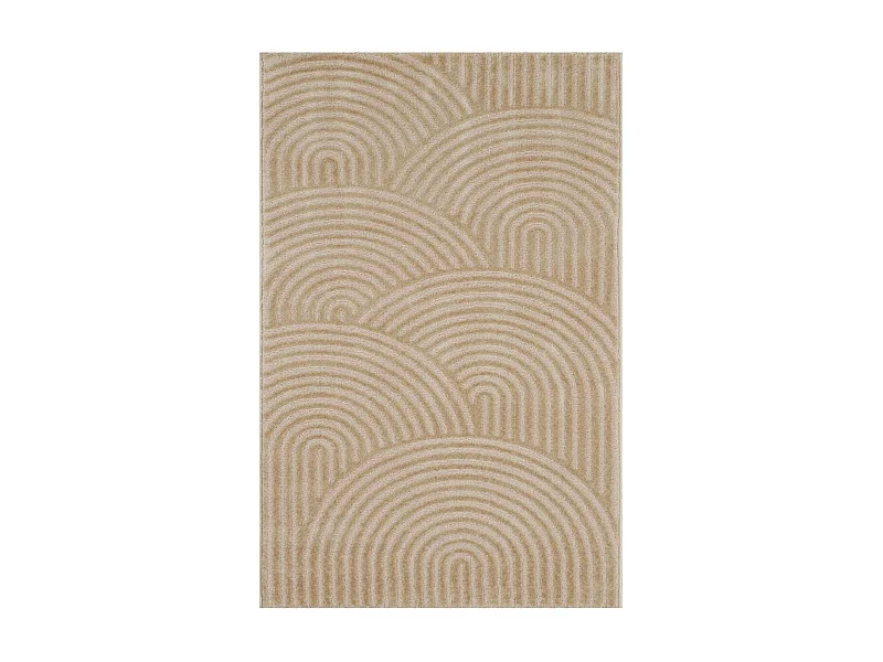 tapis chambre 80x150 tissé beige rectangle motif géométrique CEROTEA