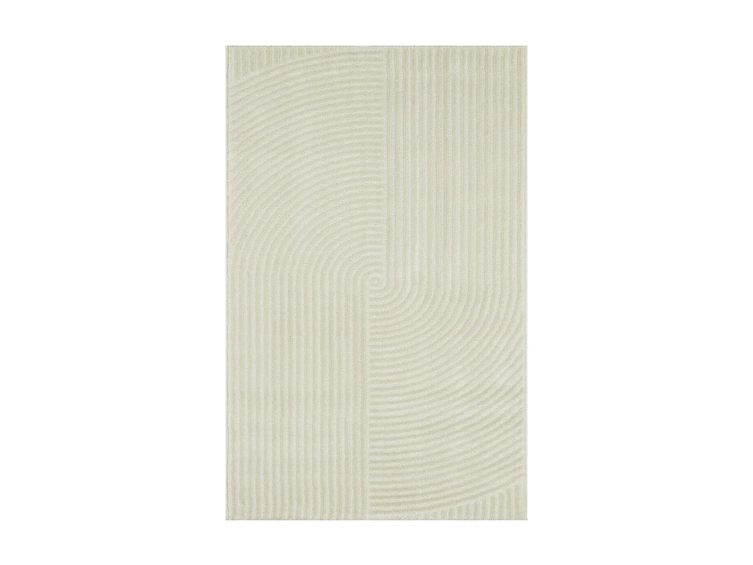 tapis grand salon 200x290 tissé crème rectangle motif géométrique CEROTI