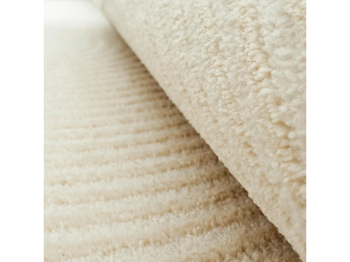 tapis grand salon 200x290 tissé crème rectangle motif géométrique CEROTI