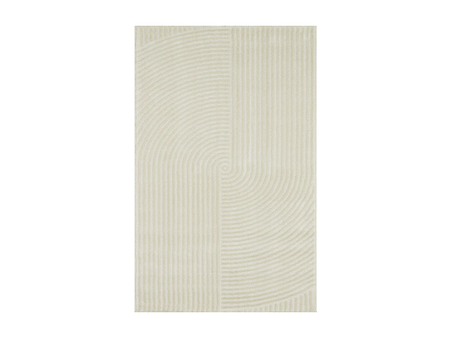 tapis grand salon 200x290 tissé crème rectangle motif géométrique CEROTI