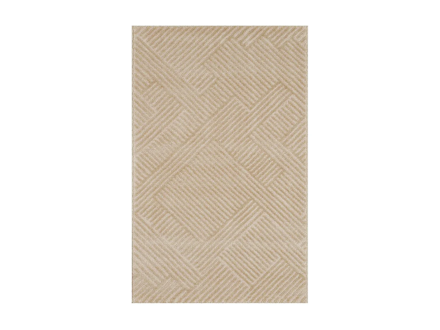 tapis chambre 80x150 tissé beige rectangle motif géométrique CEROTEO