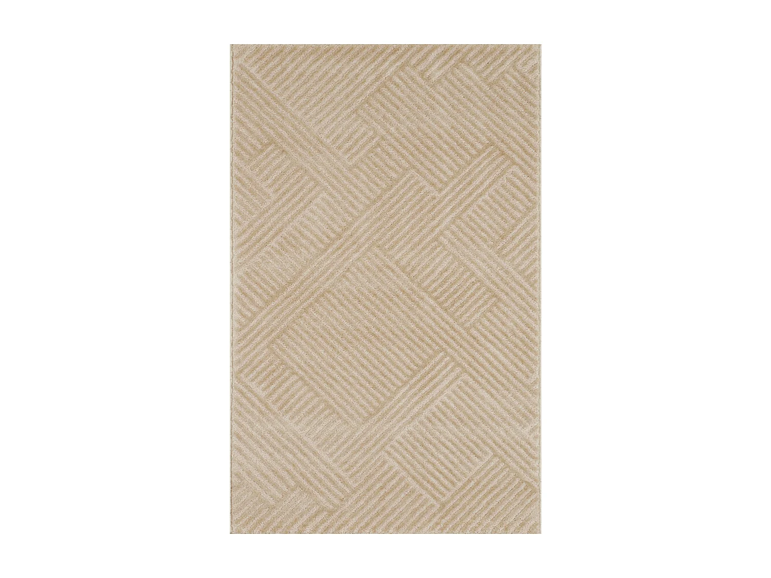 tapis chambre 80x150 tissé beige rectangle motif géométrique CEROTEO
