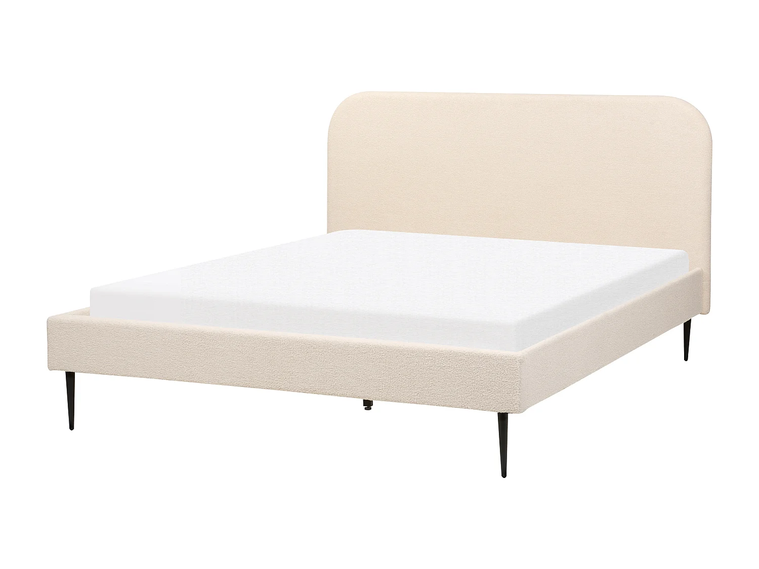 Lit avec sommier Bouclé FLAYAT 160 x 200 cm Beige clair