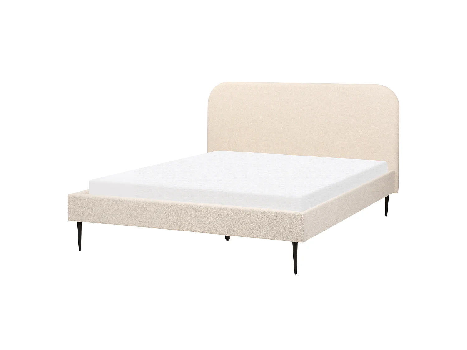 Lit avec sommier Bouclé FLAYAT 160 x 200 cm Beige clair
