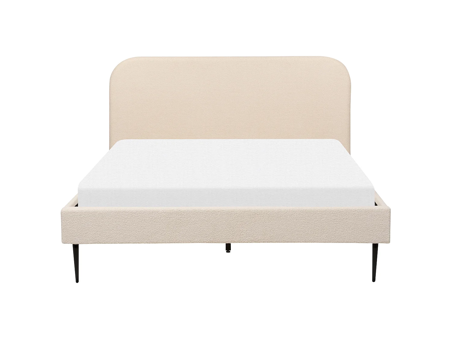 Lit avec sommier Bouclé FLAYAT 160 x 200 cm Beige clair