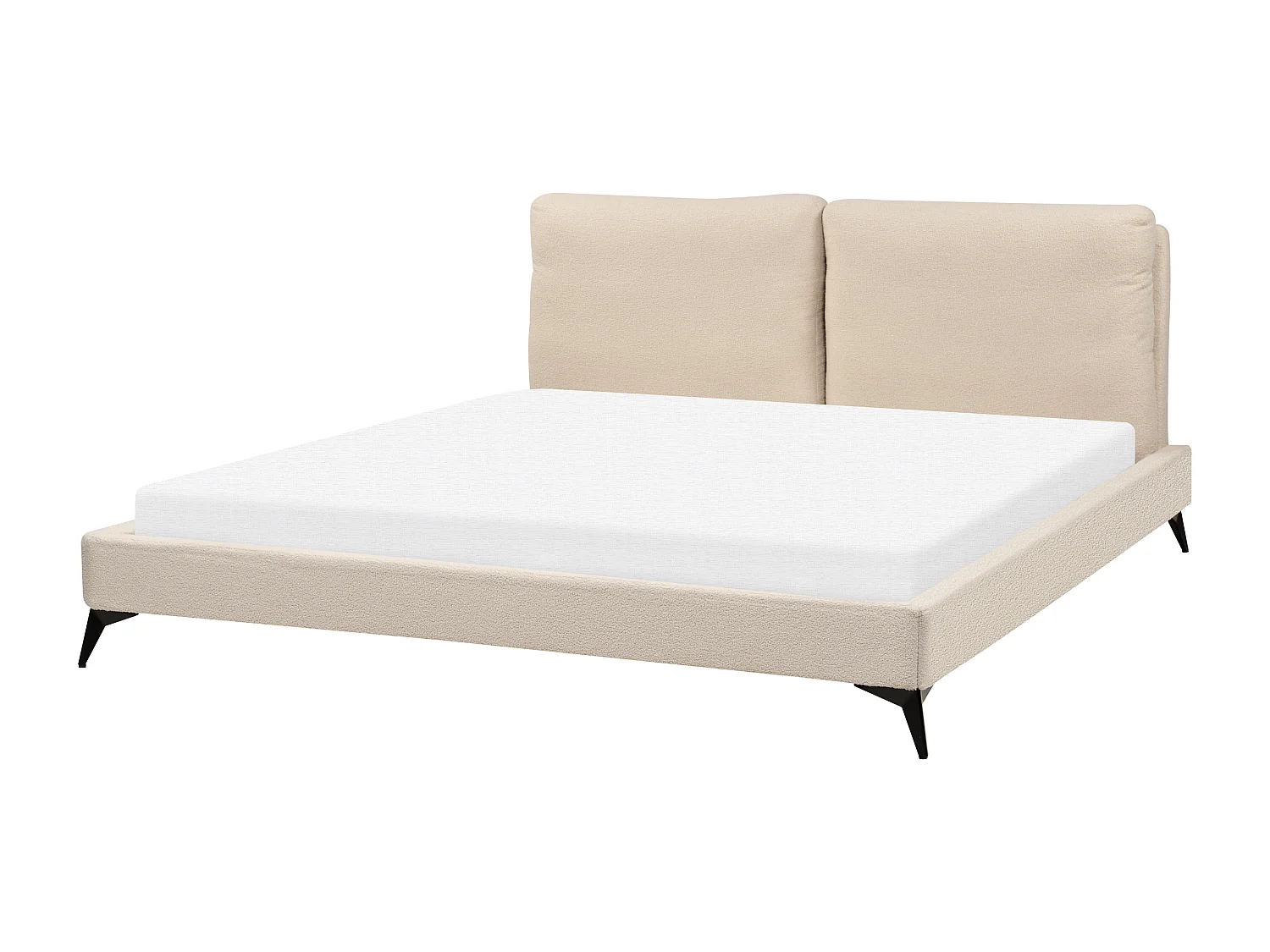 Bed Bouclé MELLE 180 x 200 cm Beige