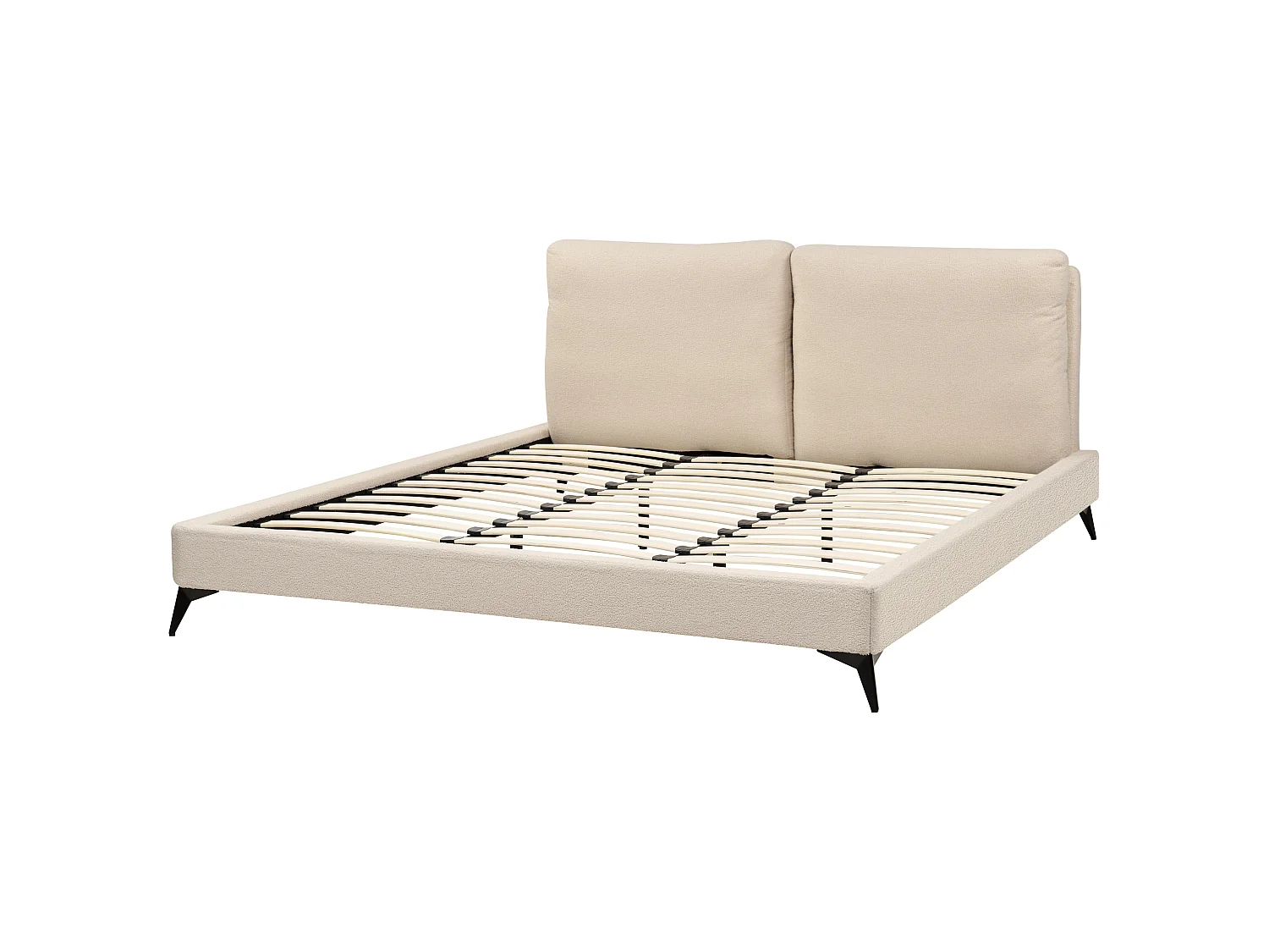 Säng med lamellram Bouclé MELLE 180 x 200 cm Beige