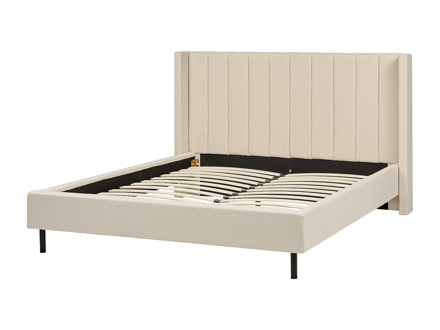 Lit avec sommier Bouclé VILLETTE 160 x 200 cm Beige
