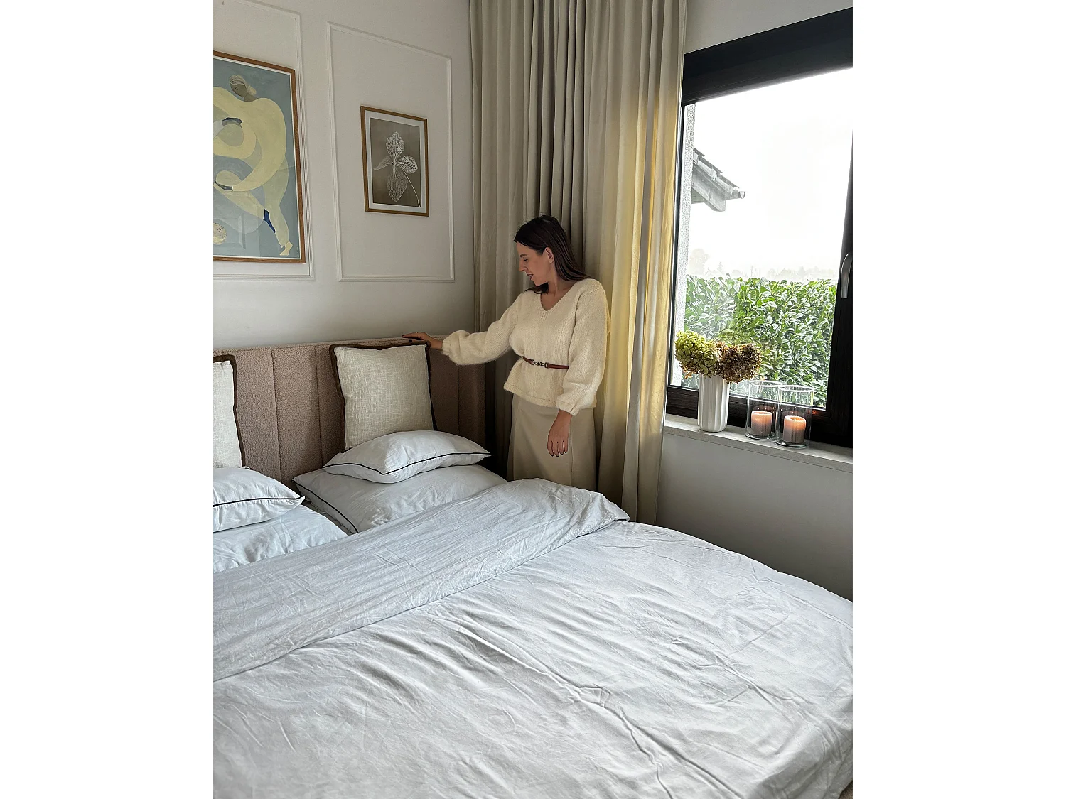 Lit avec sommier Bouclé VILLETTE 160 x 200 cm Beige