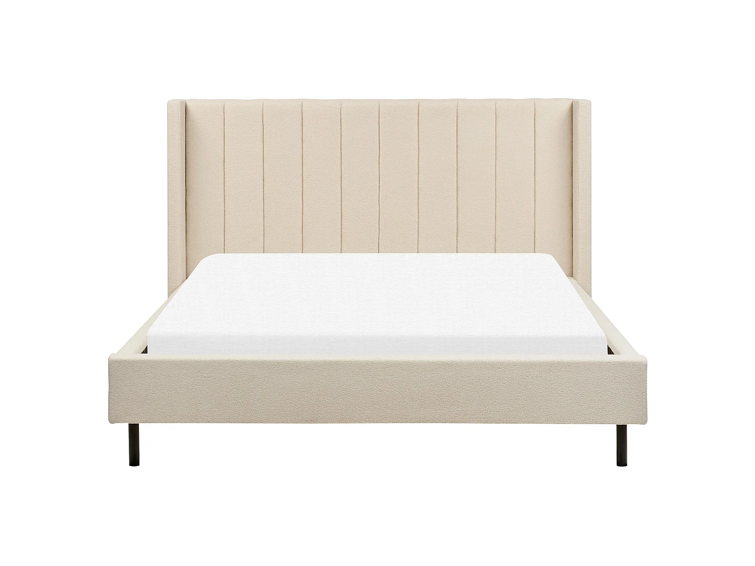 Bed Bouclé VILLETTE 160 x 200 cm Beige