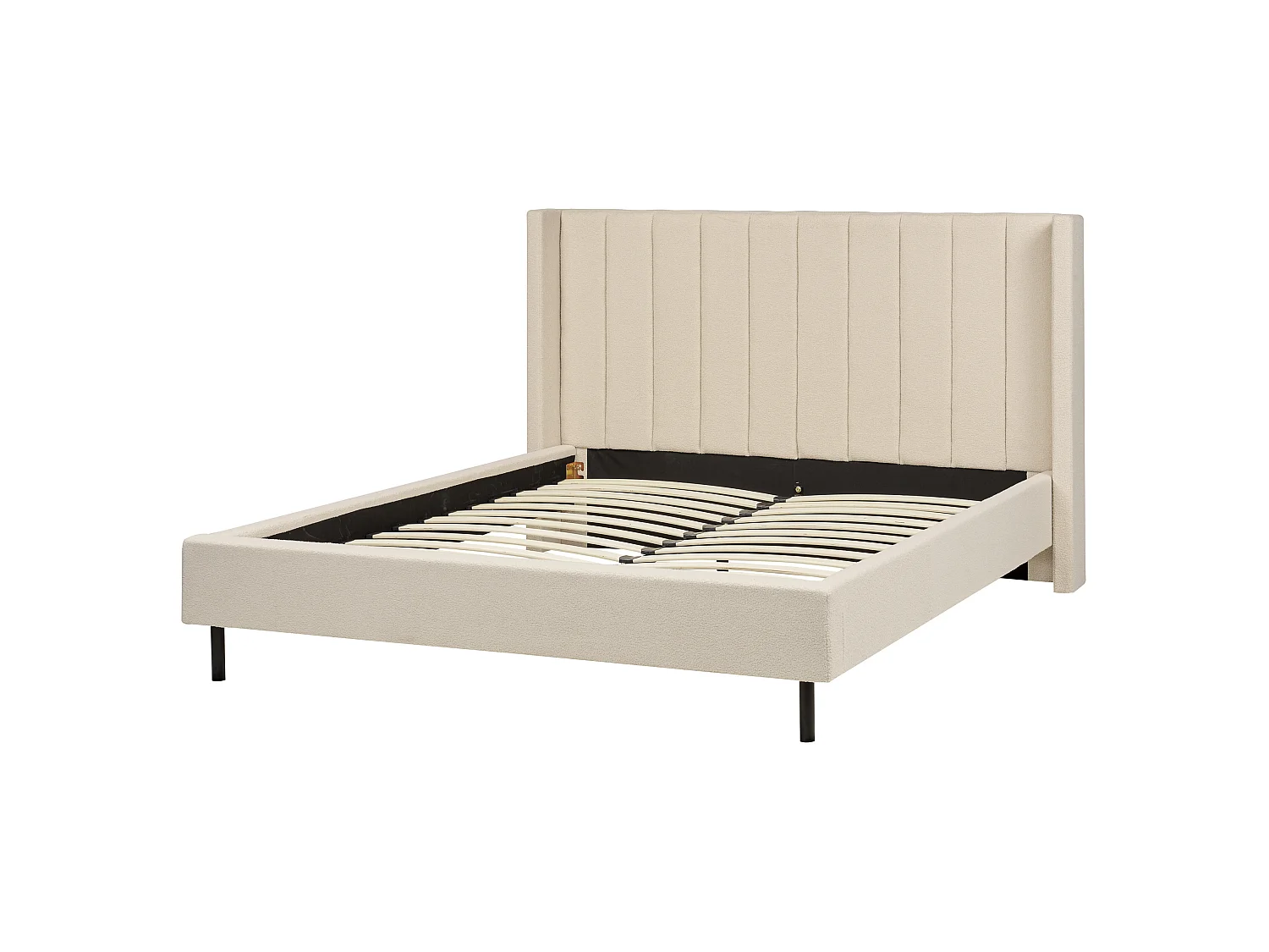 Bed Bouclé VILLETTE 160 x 200 cm Beige