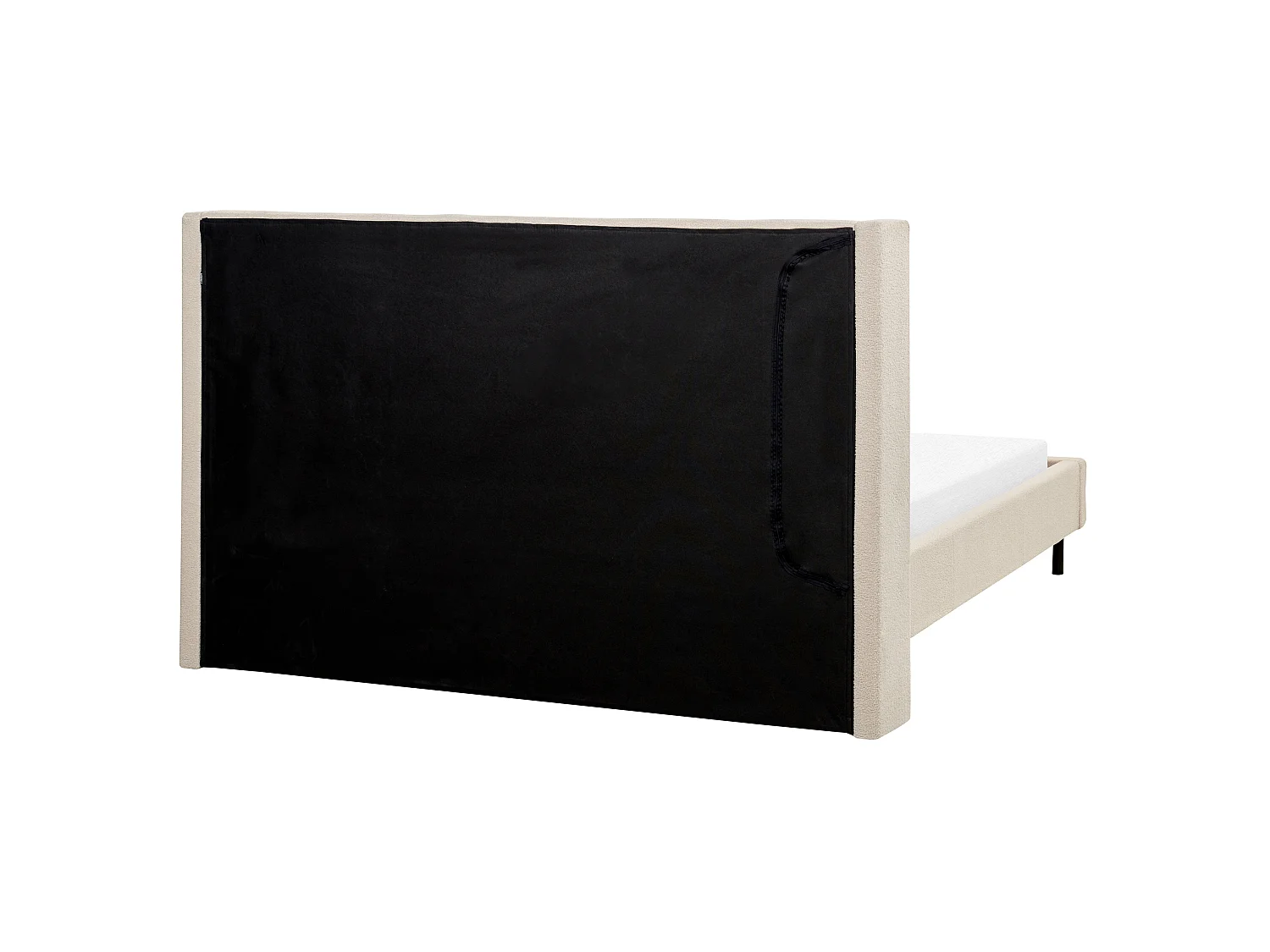 Bed Bouclé VILLETTE 160 x 200 cm Beige