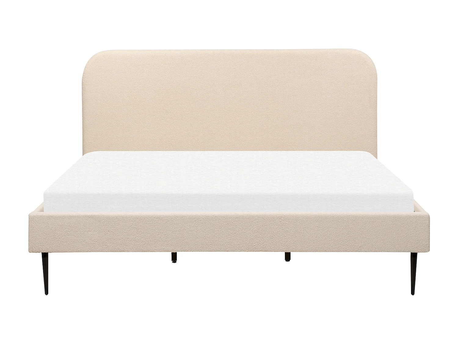 Bed Bouclé FLAYAT 180 x 200 cm Lichtbeige