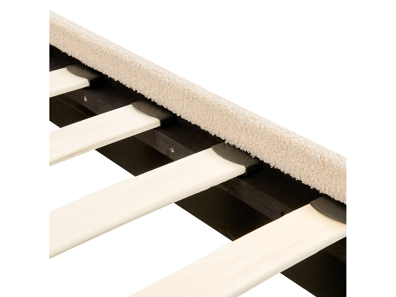 Lit avec sommier Bouclé FLAYAT 180 x 200 cm Beige clair