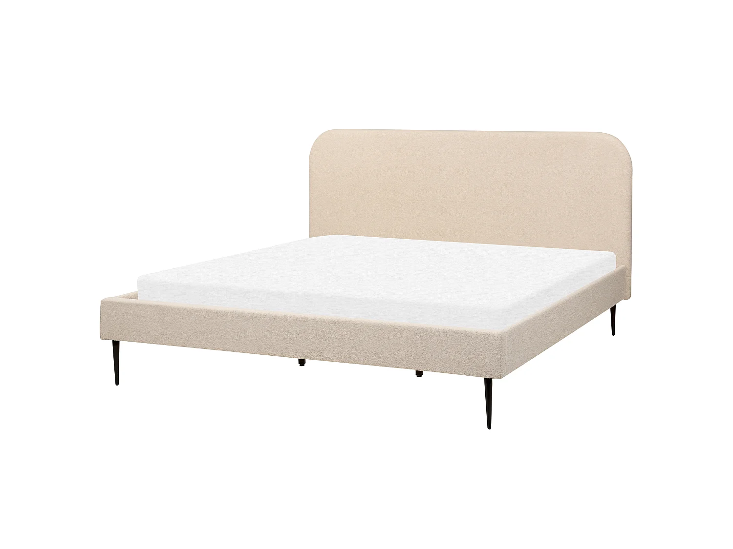 Lit avec sommier Bouclé FLAYAT 180 x 200 cm Beige clair