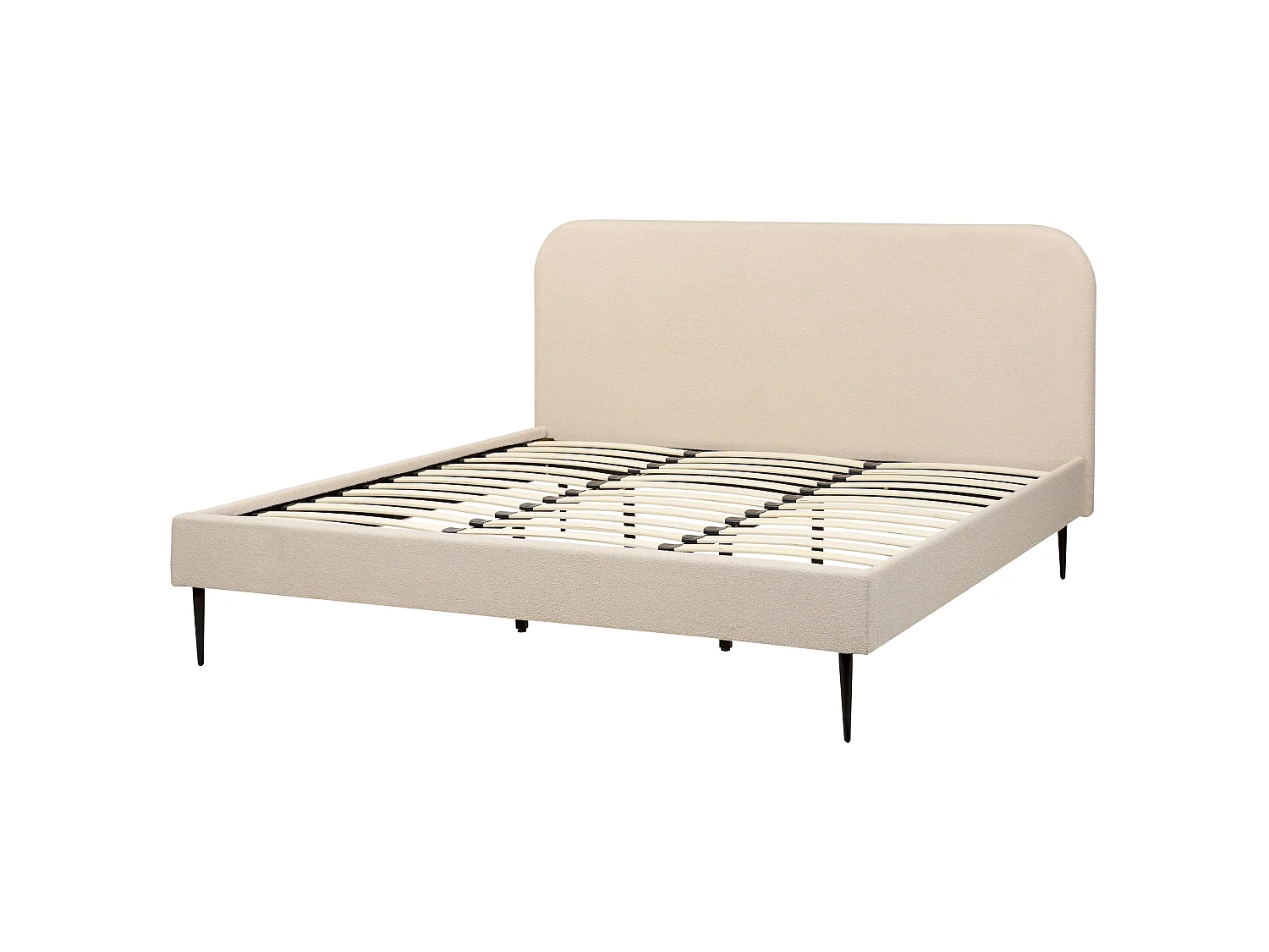 Lit avec sommier Bouclé FLAYAT 180 x 200 cm Beige clair